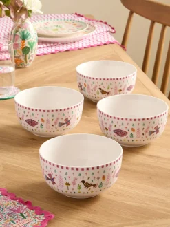 Lucy Tiffney Set of 4 Leaves Cereal Bowls