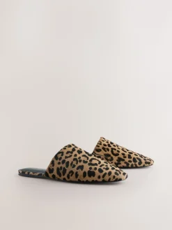 Luipaard - Forever Comfort® muiltjes met hoge uitsnijding en vierkante neus