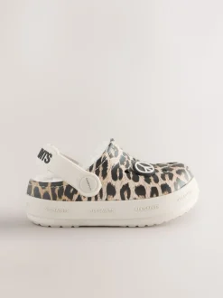 Luipaard - smALLSAINTS Print Borg Lined Clog Slippers