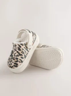 Luipaard - smALLSAINTS Print Borg Lined Clog Slippers