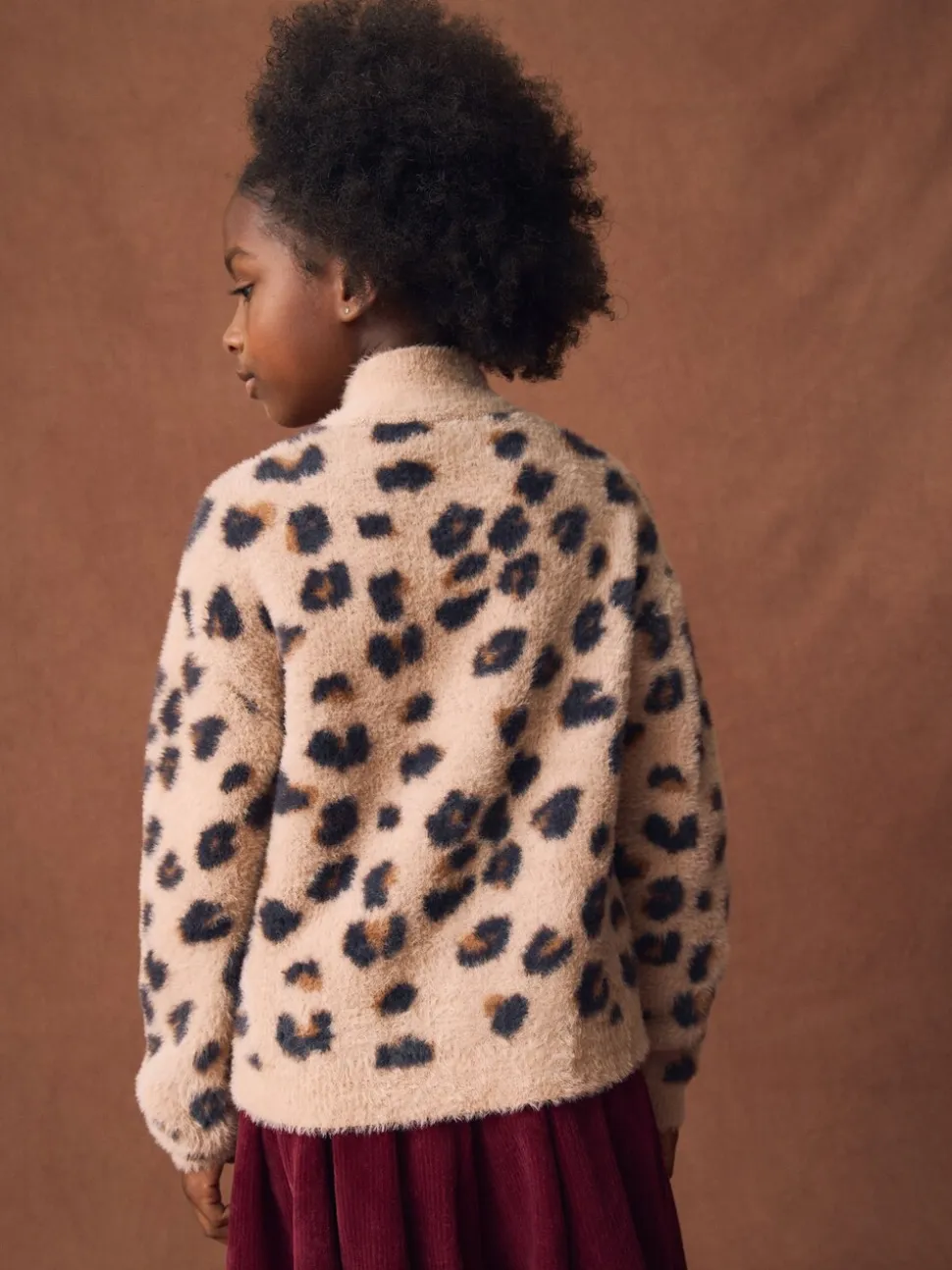 Luipaardprint - Fluffy trui (3 - 16 jr)
