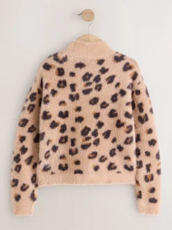 Luipaardprint - Fluffy trui (3 - 16 jr)
