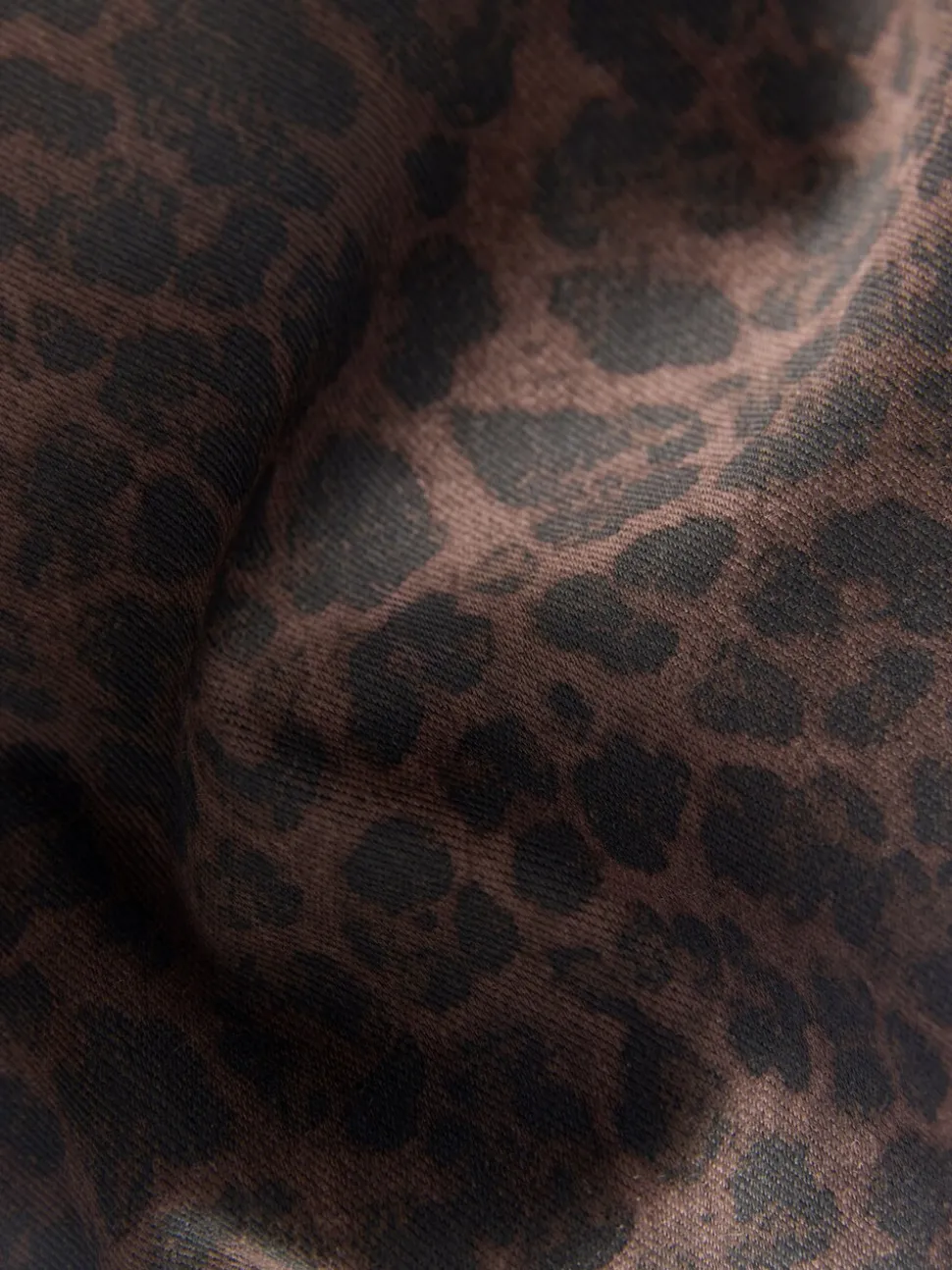 Luipaardprint - Jersey denim broek met wijde pijpen
