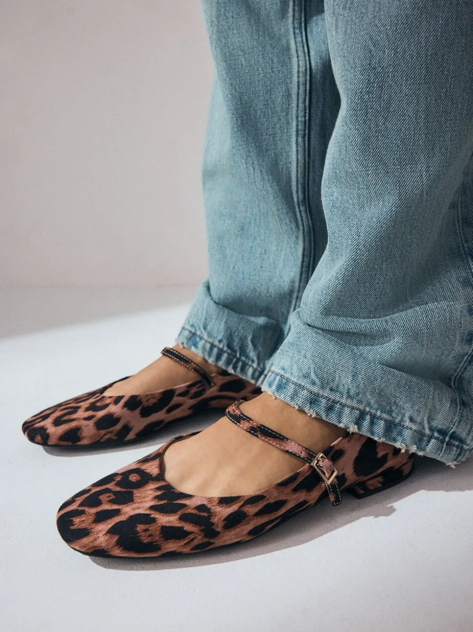 Luipaardprint - Mary Jane-schoenen met ronde neus