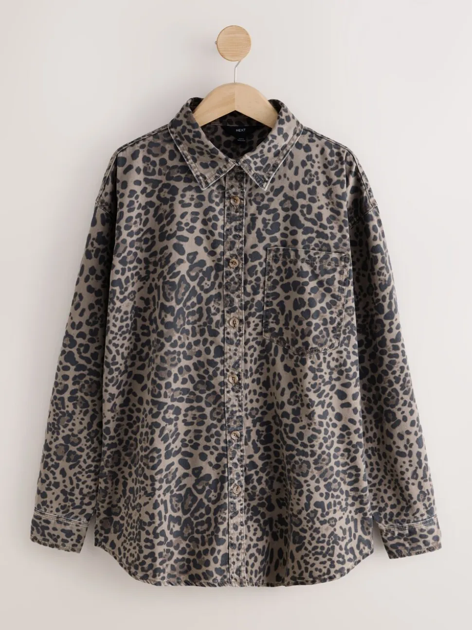 Luipaardprint - Oversized denim overhemd