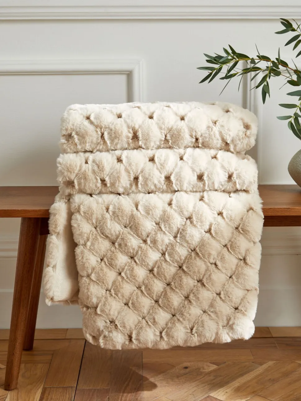 Luna Bedloper met geschulpt pluche imitatiebont