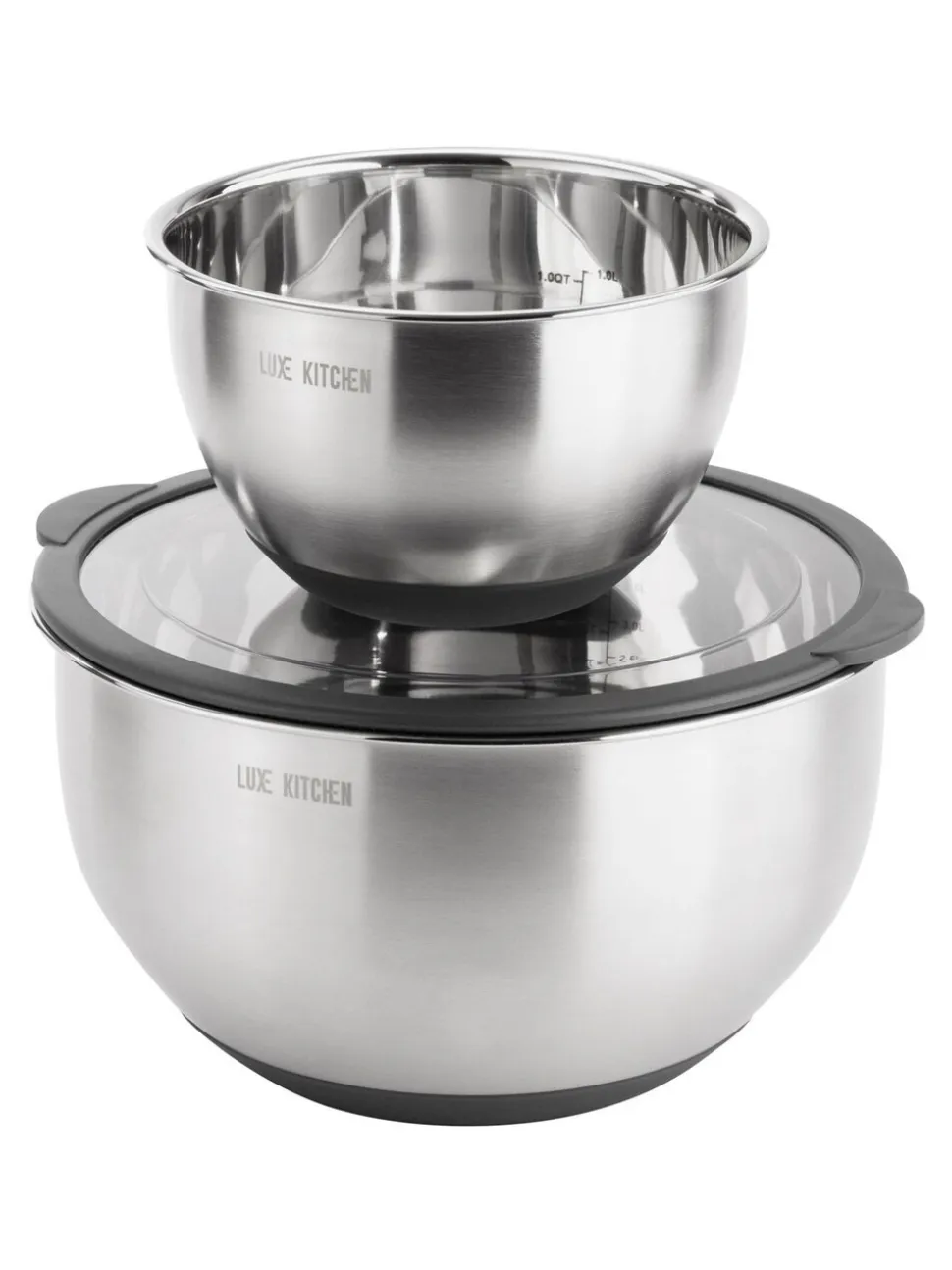Luxe Set of 2 Stainless Steel Mixing Bowls