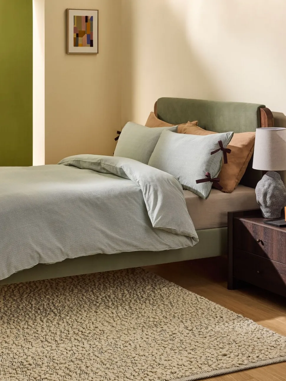 MADE.COM Ansel Stripe 100% Cotton Duvet Cover and Pillowcase Set