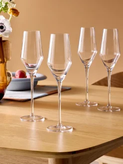 MADE.COM Set van 4 Velma Kristallen Champagneflutes