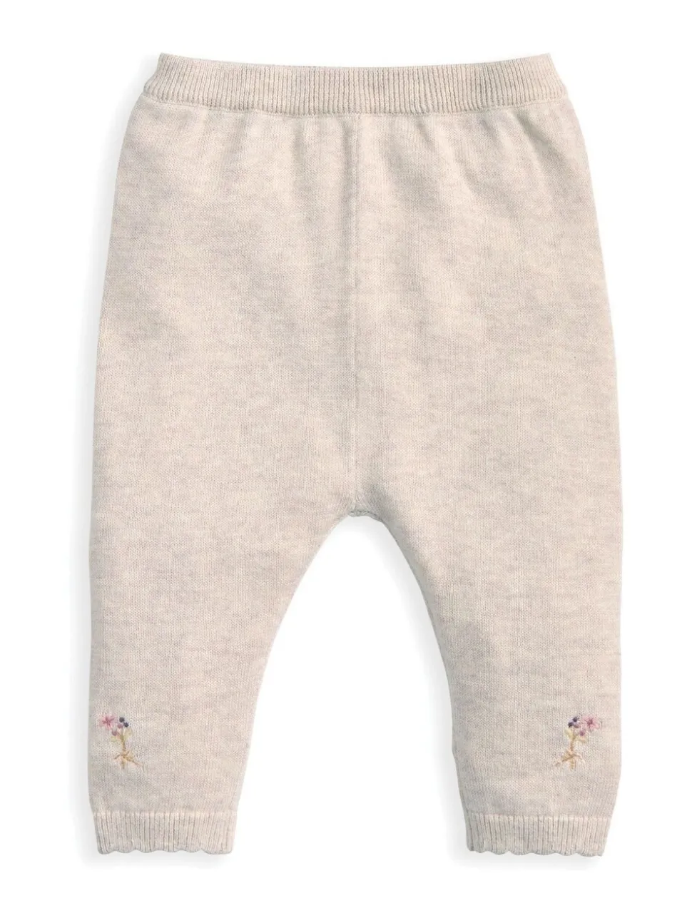 Mamas & Papas Embroidered Knit Cardigan & Leggings Set with Scallop Detail