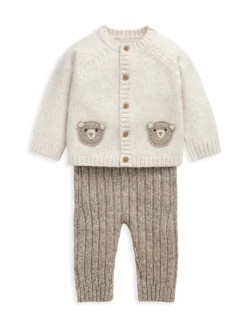 Mamas & Papas Me and You Bear Cardigan & Leggings Knit Set