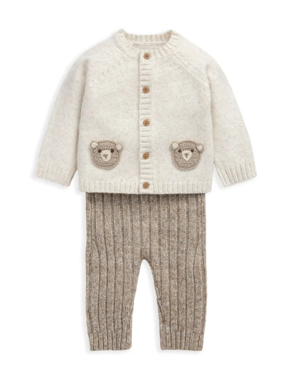 Mamas & Papas Me and You Bear Cardigan & Leggings Knit Set