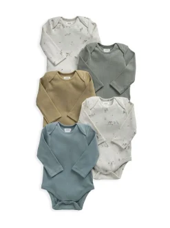 Mamas & Papas Moose Long Sleeve Bodysuits Pack of 5