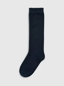 Marineblauw - 3 Paar kniehoge schoolsokken met hoog katoengehalte