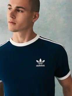 Marineblauw - adidas Originals Adicolor Classics T-shirt met 3 strepen