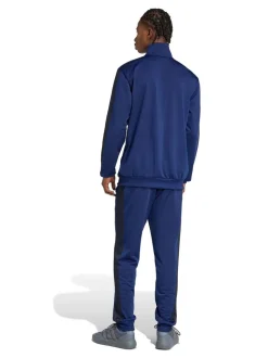 Marineblauw - adidas Sportswear basic tricot trainingspak met 3 strepen