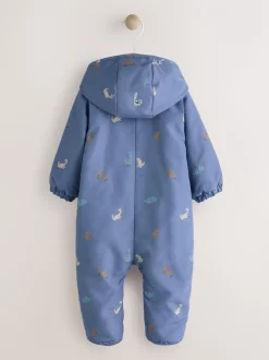 Marineblauw - Baby all-in-one van nylon met capuchon (0mnd -2jaar)