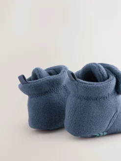 Marineblauw - Baby slofjes met klittenbandsluiting (0-2mnd)