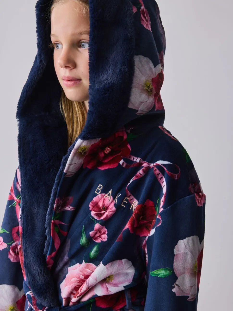Marineblauw - Baker by Ted Baker All Over Floral Print Robe