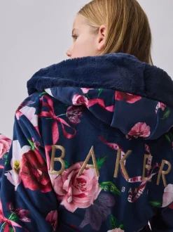 Marineblauw - Baker by Ted Baker All Over Floral Print Robe