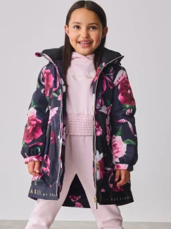 Marineblauw - Baker by Ted Baker regenjas met merklogo op de zoom