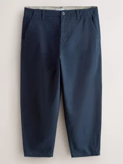 Marineblauw - Barrel Fit - Authentic Cotton Rich Stretch Trousers