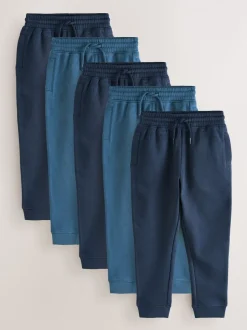 Marineblauw - Basic joggingbroeken, set van 5 (3-16jaar)