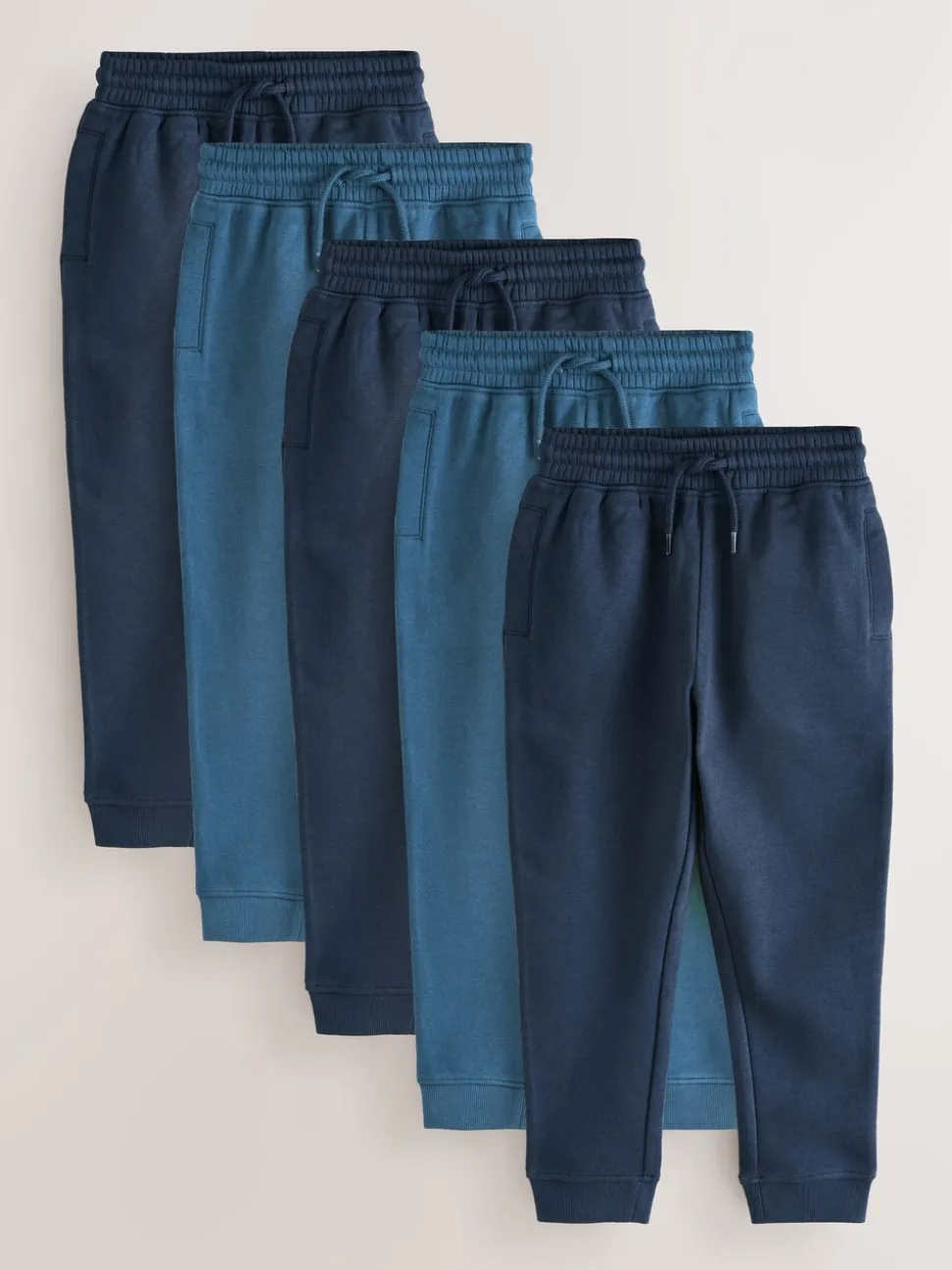 Marineblauw - Basic joggingbroeken, set van 5 (3-16jaar)