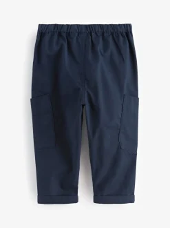 Marineblauw - Broek met elastische taille en zijzakken (3mnd -7jr)