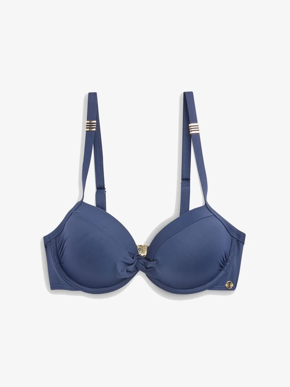 Marineblauw - Buikcorrigerende bikinitop met vulling en beugel