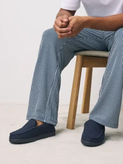 Marineblauw - Closed Back Textured Slippers