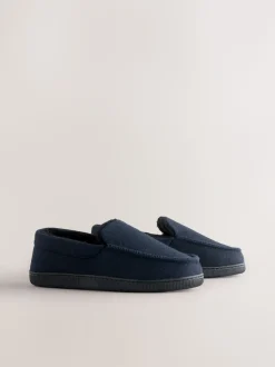 Marineblauw - Closed Back Textured Slippers