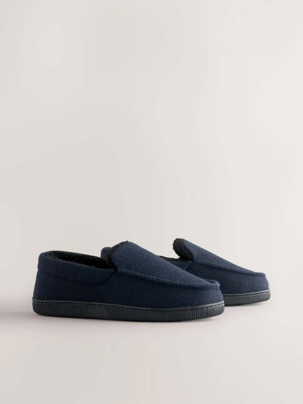 Marineblauw - Closed Back Textured Slippers
