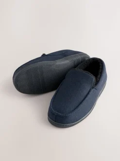 Marineblauw - Closed Back Textured Slippers