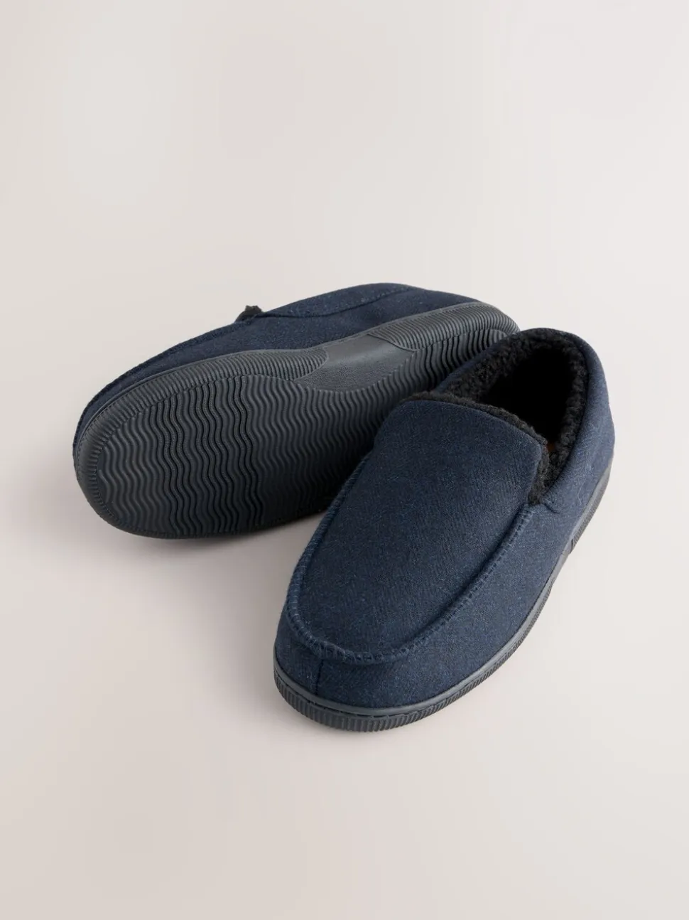 Marineblauw - Closed Back Textured Slippers