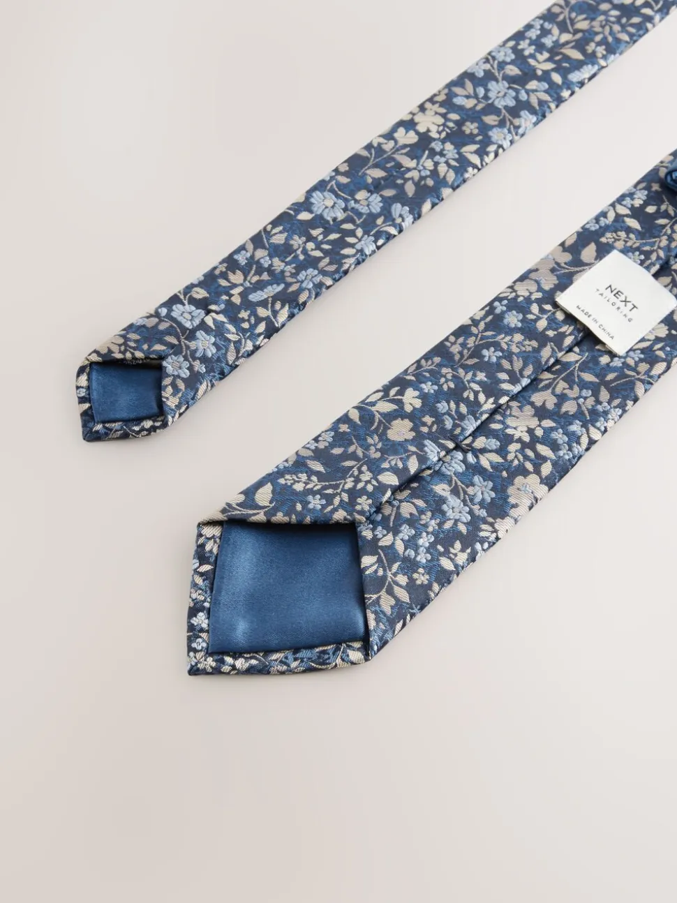 Marineblauw - Das met bloemenprint