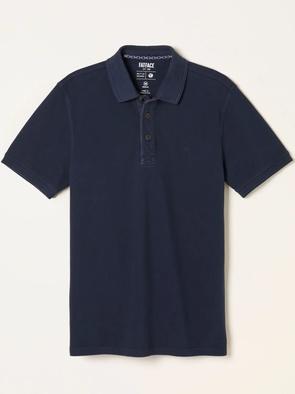 Marineblauw - FatFace - Piqué polo met korte mouwen