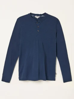 Marineblauw - FatFace Long Sleeve Woodside Slub