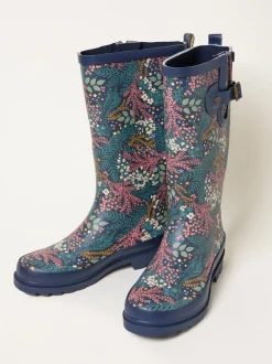 Marineblauw - FatFace Rubber Printed Welly