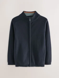 Marineblauw - Gebreid vest met rits (3-16 jr)