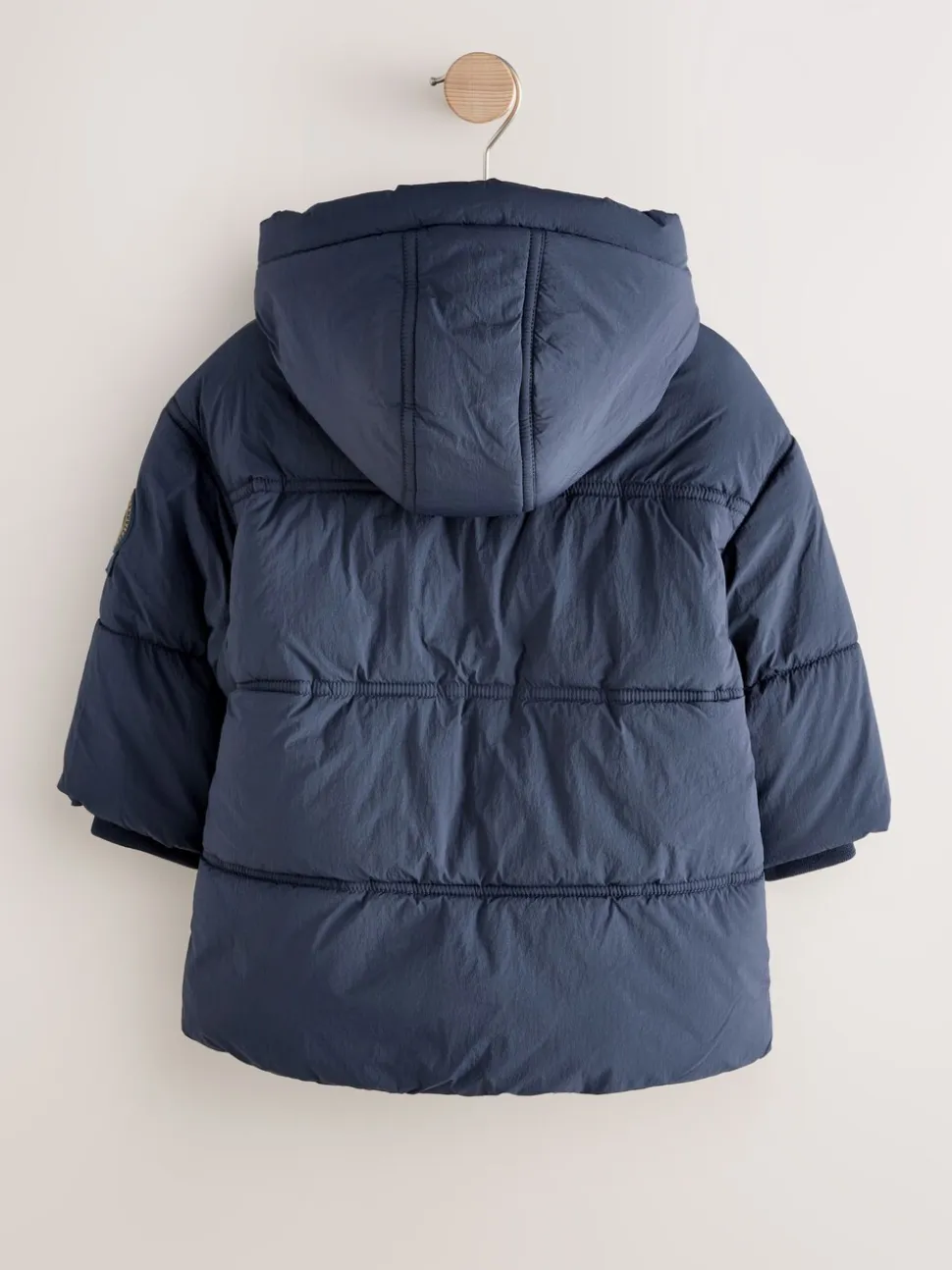Marineblauw - Gewatteerde, regenbestendige jas met borgvoering (3mnd-7jr)