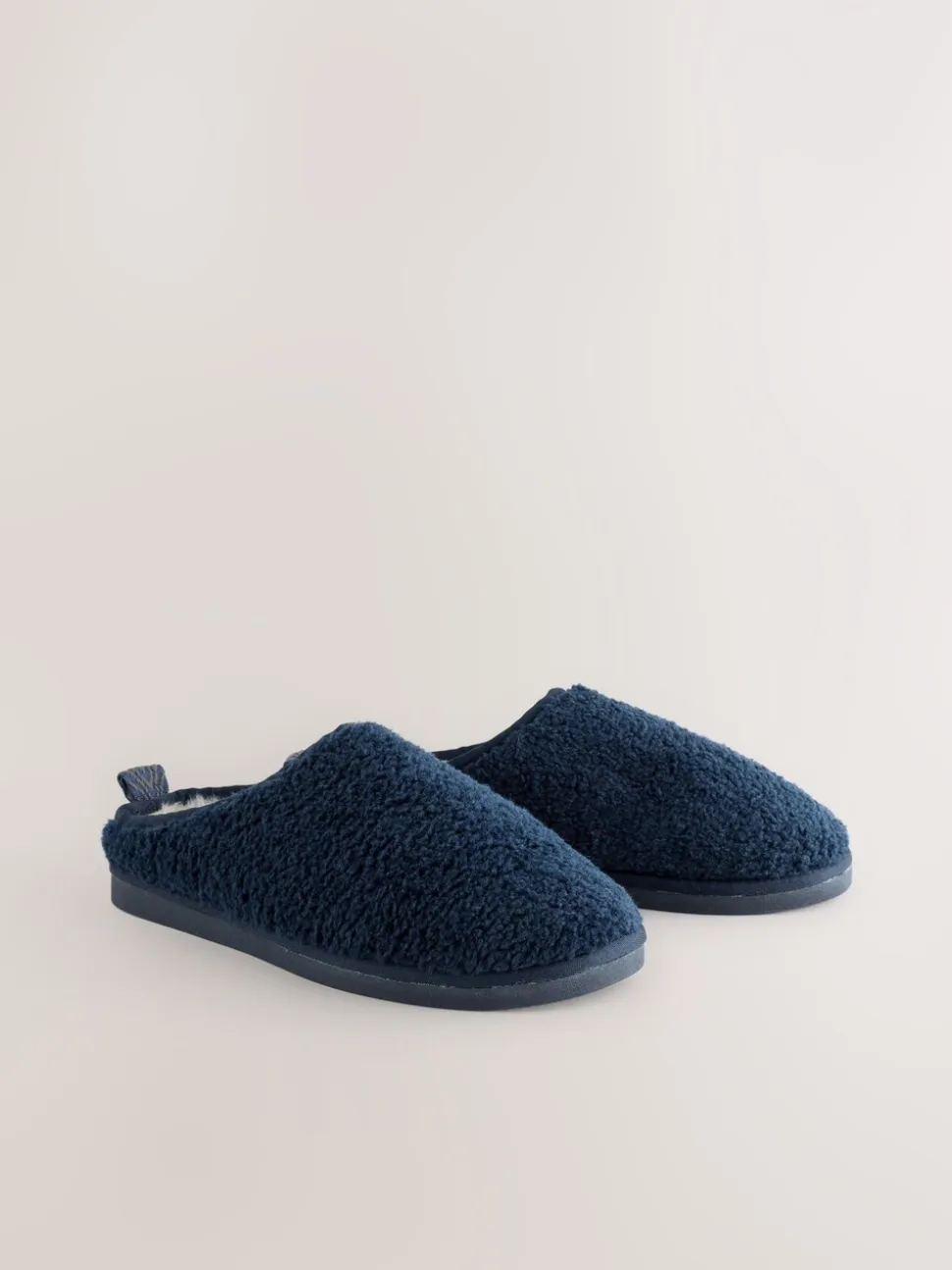 Marineblauw - Instappantoffels met borgvoering