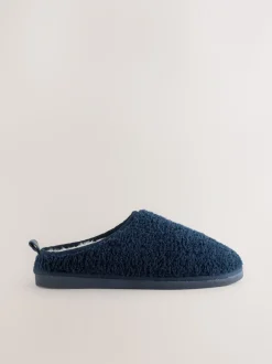 Marineblauw - Instappantoffels met borgvoering