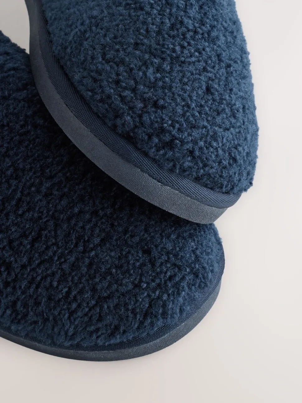 Marineblauw - Instappantoffels met borgvoering
