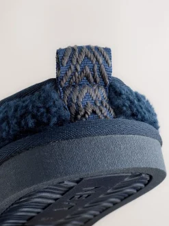 Marineblauw - Instappantoffels met borgvoering