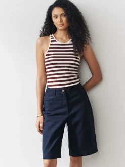Marineblauw - Knielange short