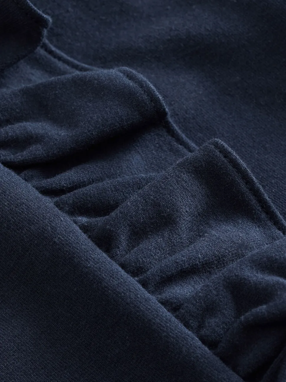 Marineblauw - Laura Ashley - Mock-sweatjurk met ruche