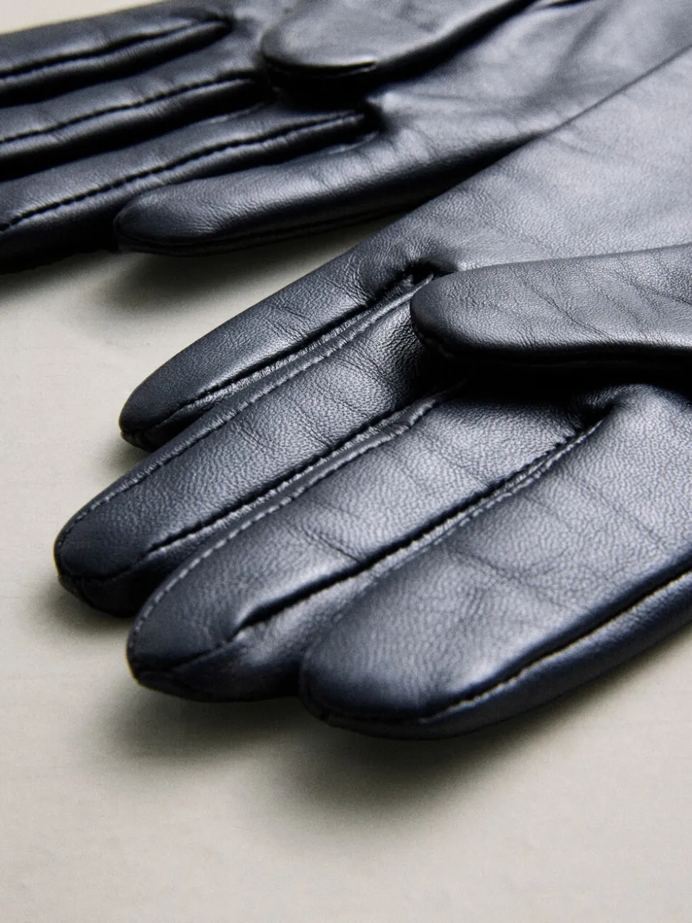 Marineblauw - Leren handschoenen