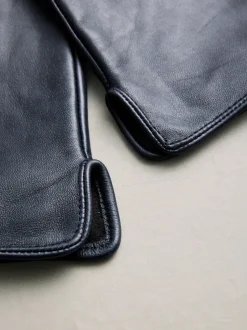 Marineblauw - Leren handschoenen