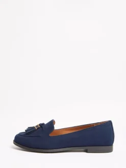 Marineblauw - Lipsy Platte Loafers met Smalle Zool en Kwastjes
